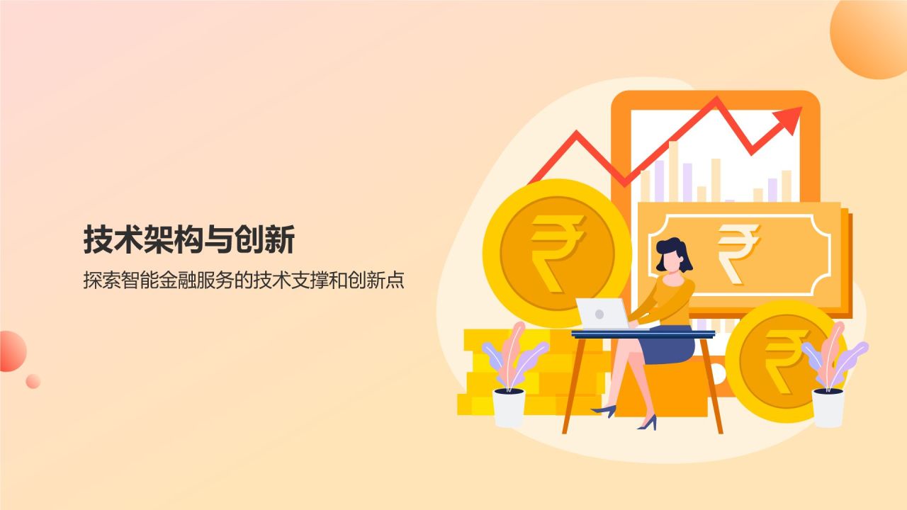 智繪未來 橙色插畫風(fēng)智能金融服務(wù)產(chǎn)品介紹PPT模板